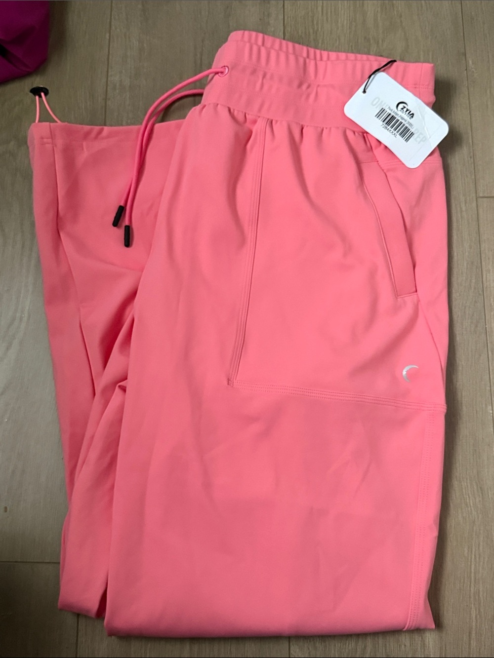 ZYIA Coral Track Joggers in Bright Coral Pink